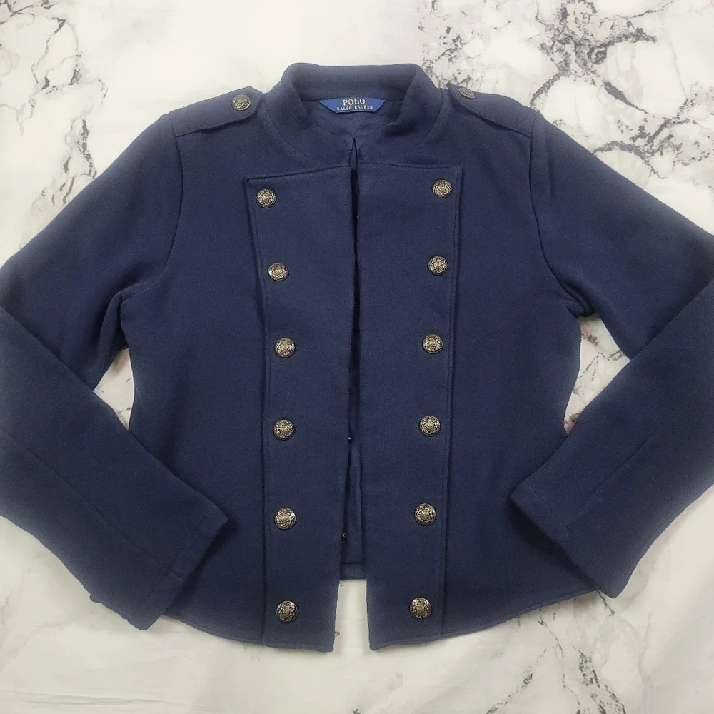 Ralph Lauren Polo horseback riding jacket little girls size 7/8 navy lightweight